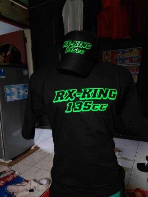 Paket kaos+topi RX KING 135cc combed 30s