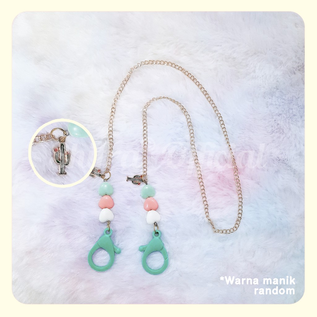 TALI GANTUNG MASKER LEHER TALI KACAMATA RANTAI KAITAN PLASTIK KAKTUS BUNGA FRUIT ANIMAL SHIFRA