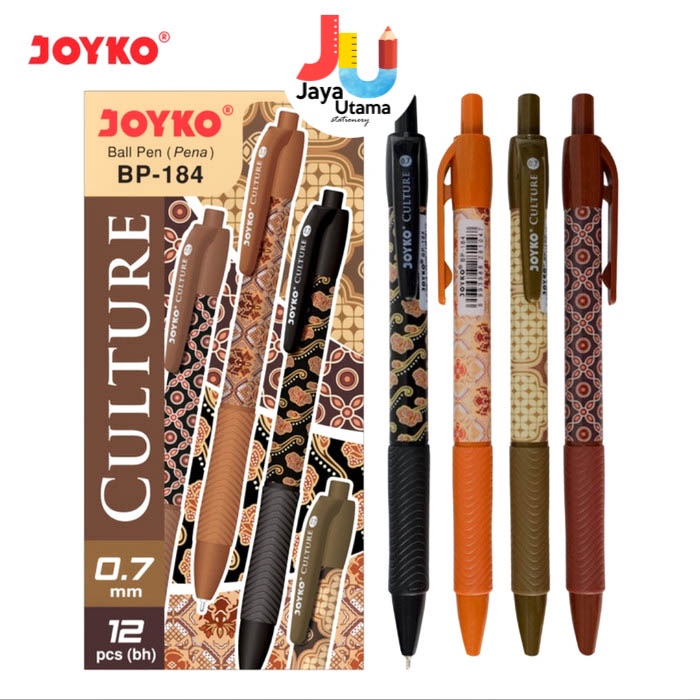

(1 Lusin) Ball Pen Pulpen Pena Joyko BP-184 Culture 0.7 mm