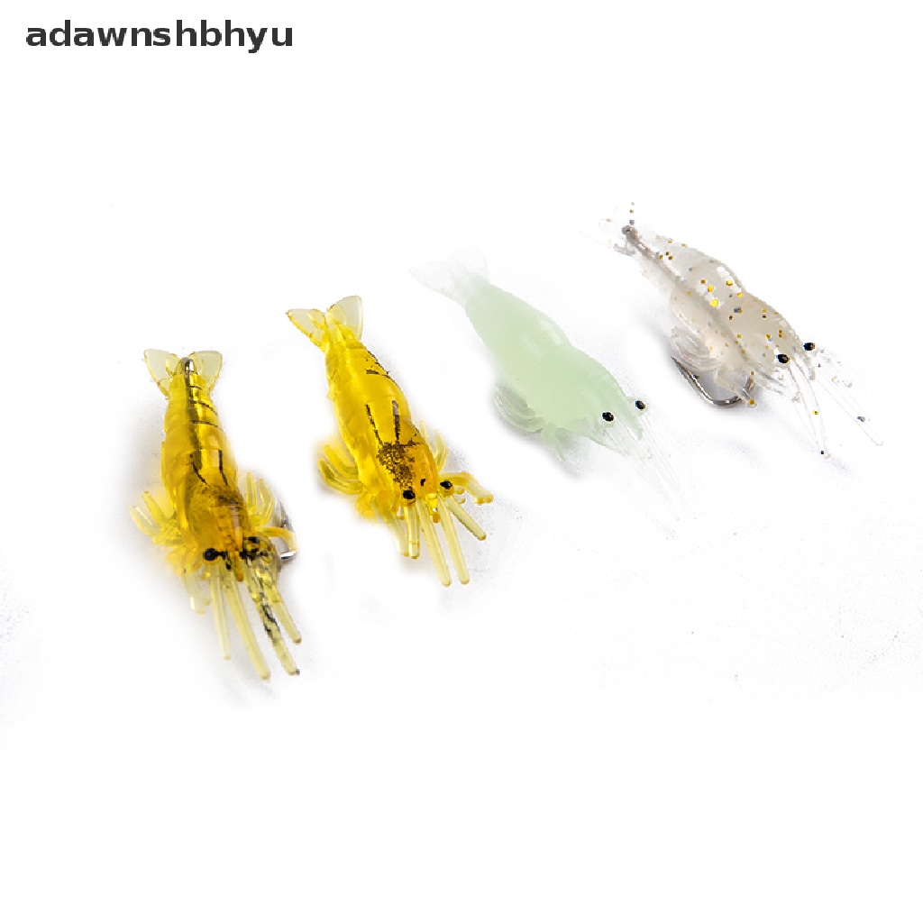 Adawnshbhyu 10Pcs 4cm Cacing Umpan Udang Lembut Buatan Untuk Memancing Umpan Hook Crankbait Lures