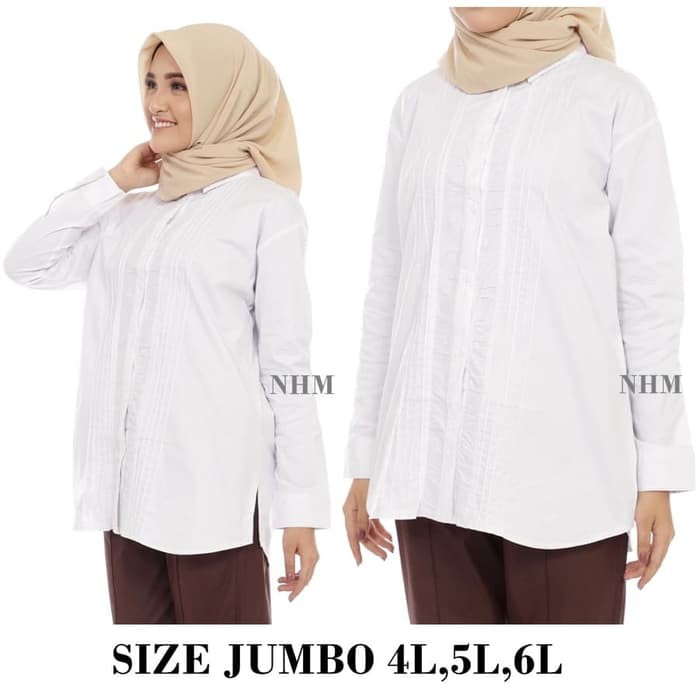 Kemeja Casual Wanita Model Kancing Lengan Panjang  Dan Warna Putih Bergaya Korea U5N3 Baju Kantor