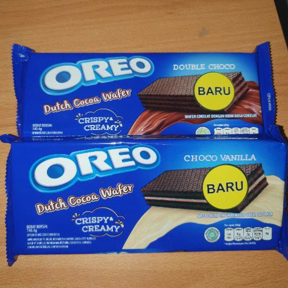 

Oreo DUTCH COCOA Wafer Crispy Creamy CHOCO VANILA / DOUBLE CHOCO 140gr ( NEW PRODUCT ).