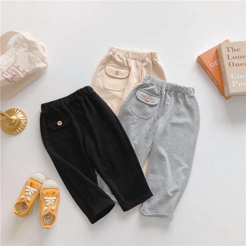 BORDIR CELANA JOGER ANAK CEWEK COWOK SWEATPANTS JOGGER KANCING ORIGINAL BABY TERRY FLECEE REALPICT