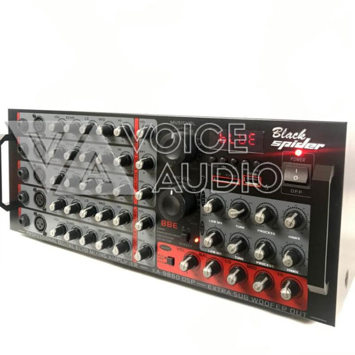 Power Amplifier BLACK SPIDER KA 9860 DSP Mixer Ampli Karaoke BBE Sound