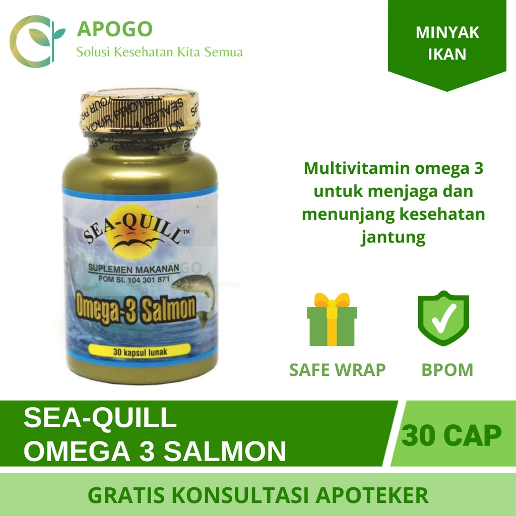 SEA-QUILL SEAQUILL OMEGA 3 SALMON 1 BOTOL ISI 30 SOFTGEL