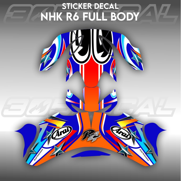 Sticker Decal Helm NHK R6 NAKANO BLUE | Decal sticker | Decal helm