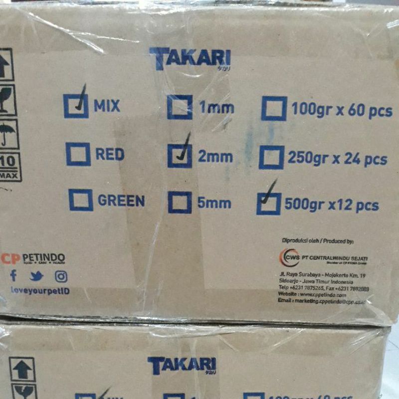 Takari fish food 500gram size 2mm &amp; 5mm, Pakan/makanan ikan