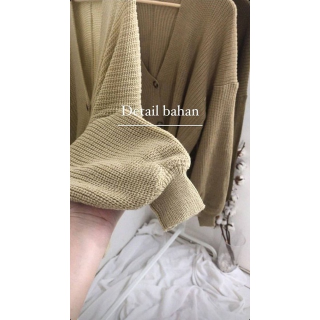 Nakara Cardigan Rajut Premium / Kardigan Rajut Wanita Premium / Cardy Oversize Lengan Balon