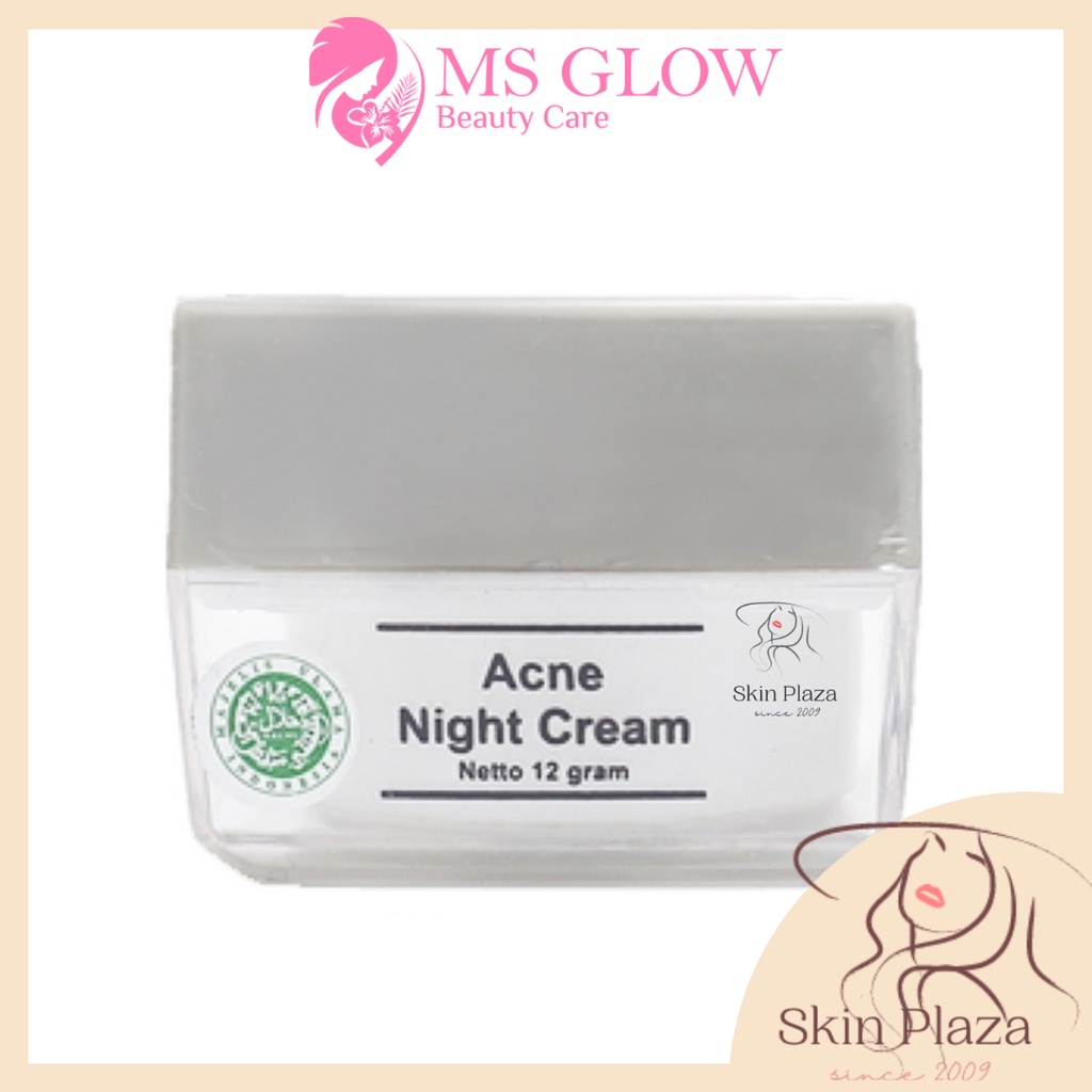 MS GLOW Acne Night Cream Cream Malam 12gr