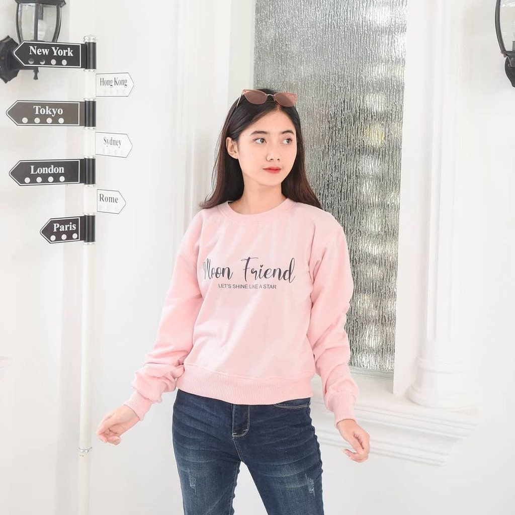 Nara Grosir - Moon Friend Sweater | 2 Varian Warna | Sweater Termurah