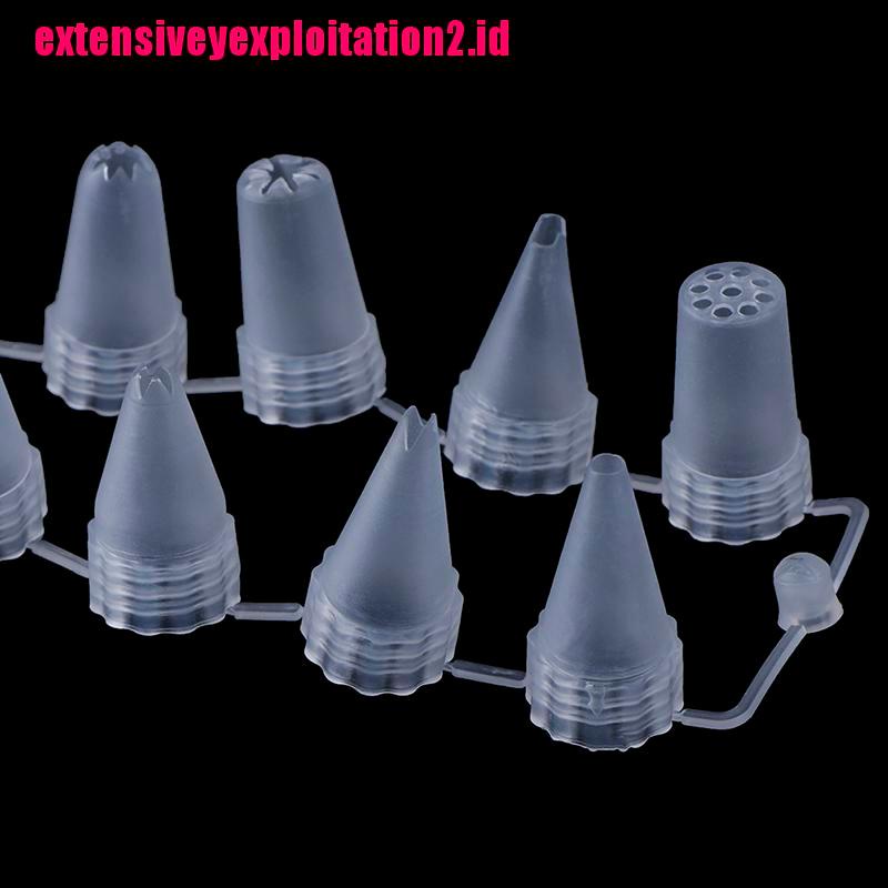 &lt; E2id &amp; &gt; 12Pcs / Set Spuit Piping Bahan Plastik Untuk Dekorasi Kue