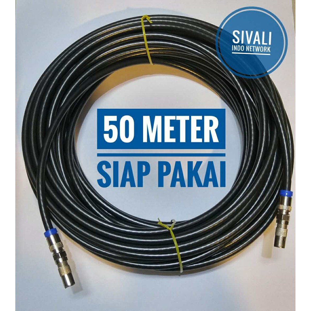 50  METER ANTENA TV BELDEN  MALE MALE UNTUK SET TOP BOX KE TV  /KABEL COAXIAL BELDEN RG6 SIAP PAKAI