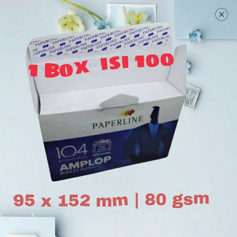 

1 BOX isi 100 Amplop Putih Paperline 104 PPS Uk. 95 x 152 mm