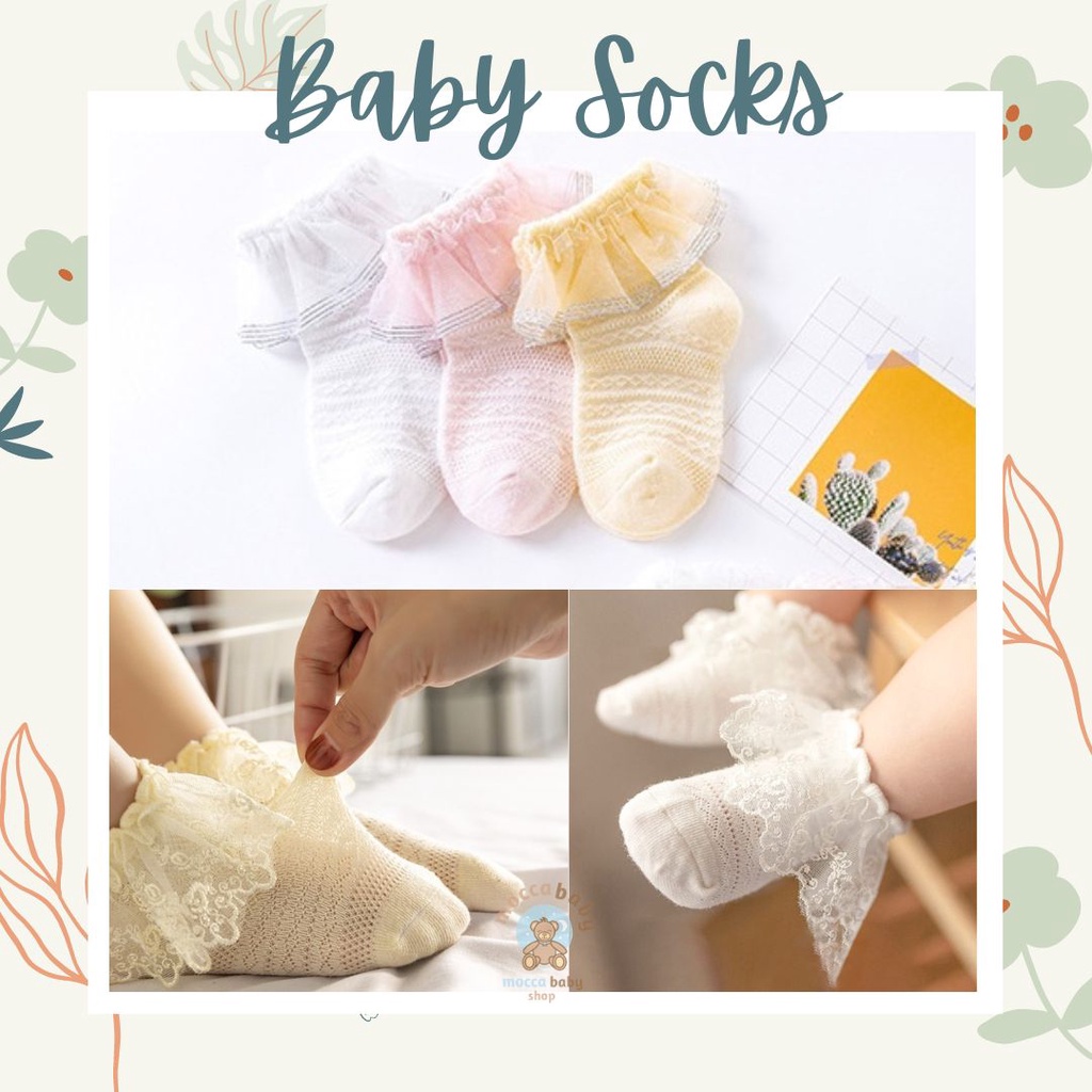 MBSS - Kaos Kaki Renda Anak Perempuan Kids Socks Pakaian Bayi Kaos Kaki Bayi Ala Bahan Katun / BEAUTY ANNIE