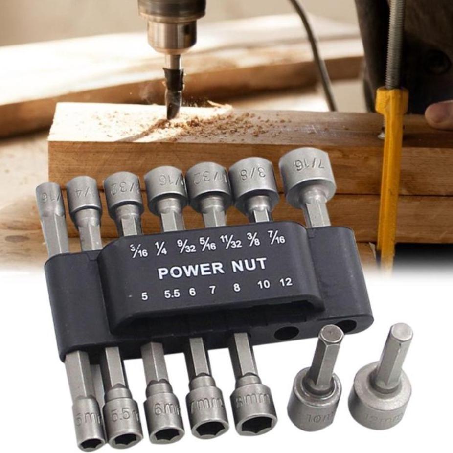 MATA KUNCI SOK SHOCK SOCKET HEX SHANK POWER NUT DRILL 14IN1