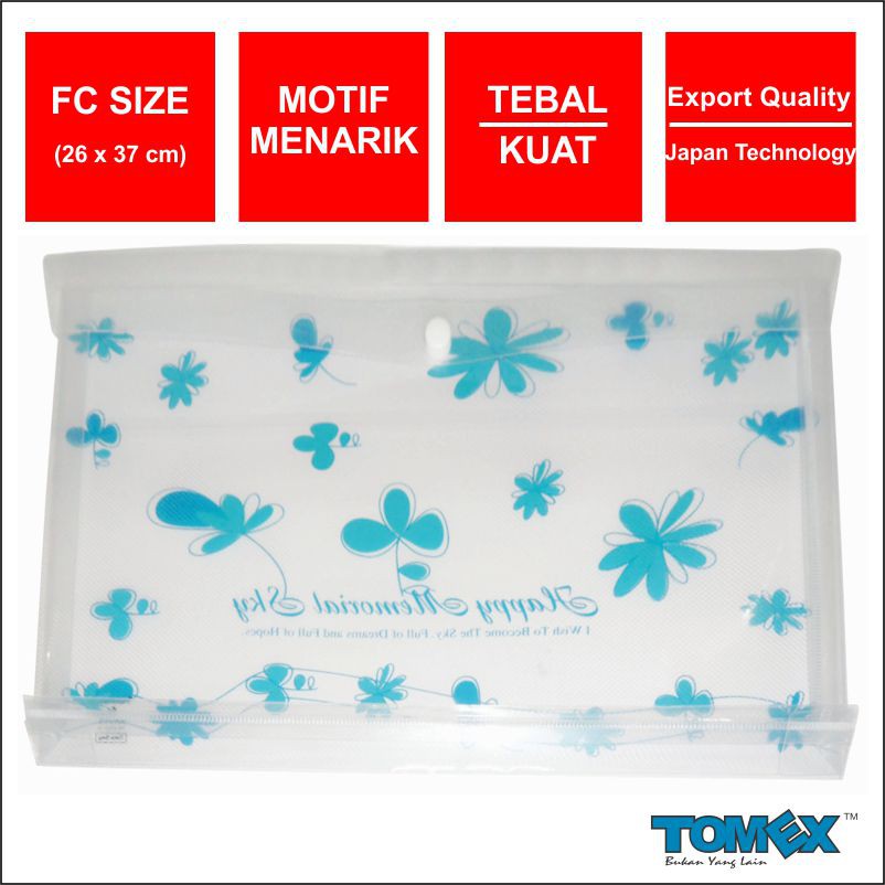 

TOMEX Map Plastik Kancing / Data Bag / Document Bag Horizontal Motif HAPPY MEMORIES SKY Folio 6 Pcs