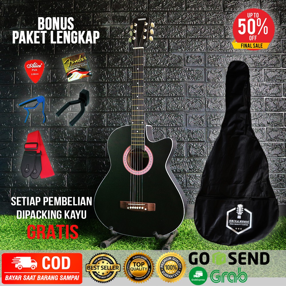 SIAP KIRIM GITAR AKUSTIK PEMULA CUSTOM MURAH BANYAK BONUS PAKET BUNDLING TERMURAH