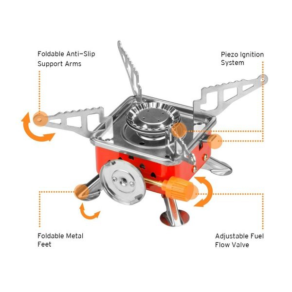 Kompor Camping Gas Portable Stove Mini Model Kotak - Alat Masak Camping