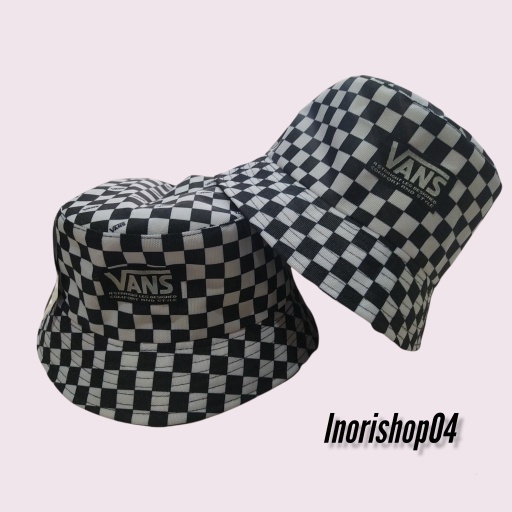 TOPI BUCKET HAT CATUR VANS HITAM PUTIH-TOPI OUTDOOR//BUCKET VANS COD
