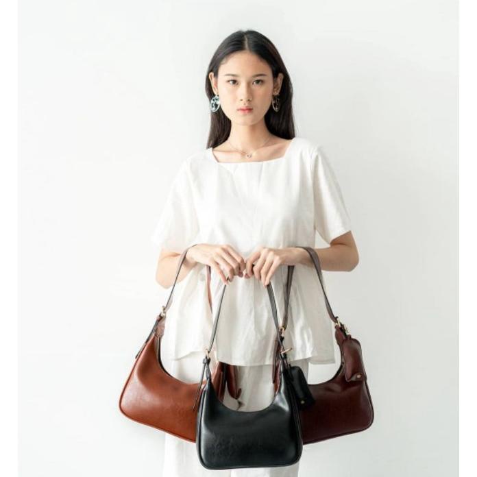 Nindy Bag Black Free Inisial/Reni Soulderbag Gratis Inisial