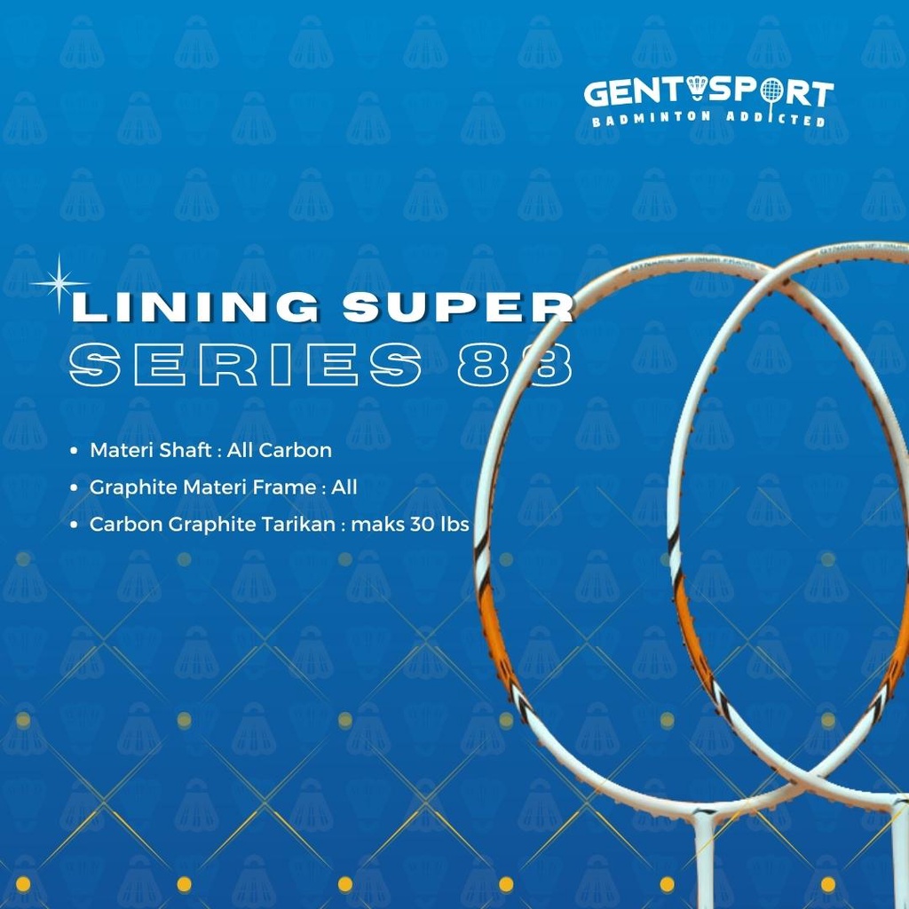 Lining Super Series 88 Raket Badminton - Hitam/Putih/Biru