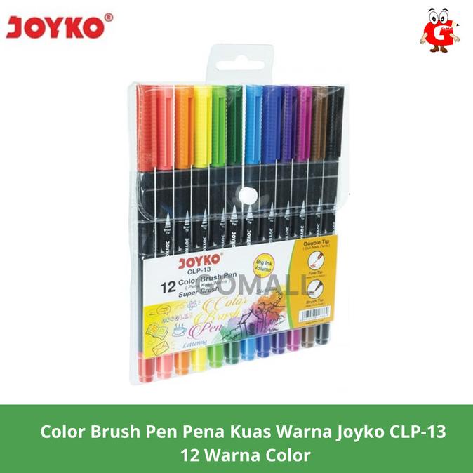 

[[COD]] Color Brush Pen Pena Kuas Warna Joyko CLP-13 12 Warna Color BOOM SALE Kode 38