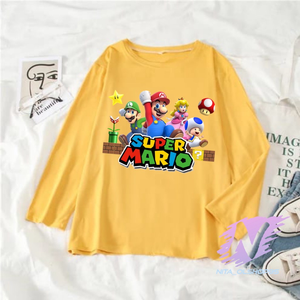 KAOS SUPER MARIO BAJU ANAK LENGAN PANJANG MARIO BROS