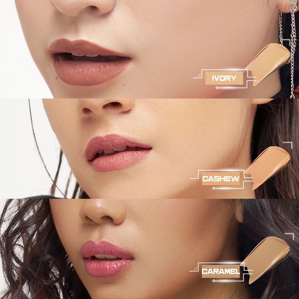 SALSA Cover Me BB Cushion Indonesia / Semi Matte SPF 30 PA++ 20g / Smooth Finish Waterproof Flawless Look Light Formula Medium Coverage / Shade 01 Ivory 02 Cashew 03 Caramel / Cosmetic Makeup Face / Foundation Powder CC Cream Cusion Bedak Full Set Refill