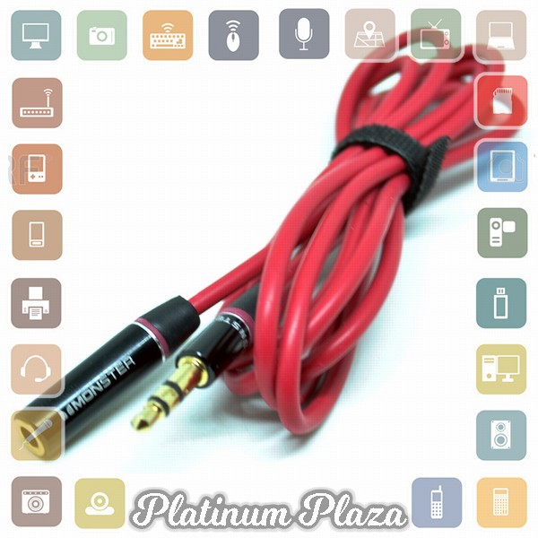 Overfly Kabel AUX HiFi Audio Cable 3.5mm Male to Female - AV118 - Red`6FJUGH-