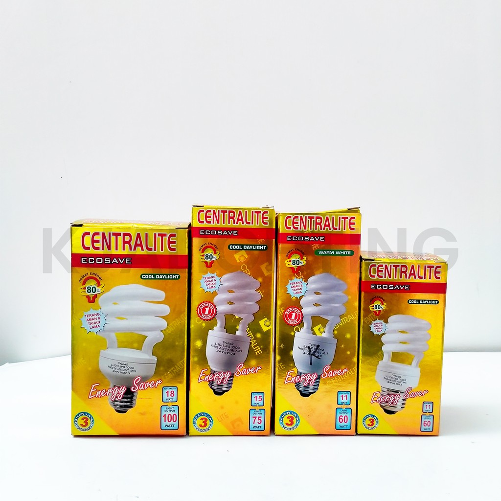 LAMPU BOHLAM CENTRALITE SPIRAL 15 WATT PUTIH