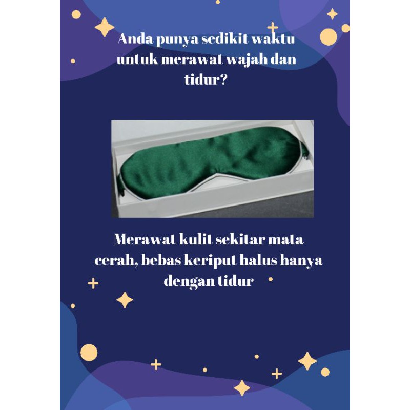 Rade ultrafine silk mulberry organic eye mask penutup mata sutera