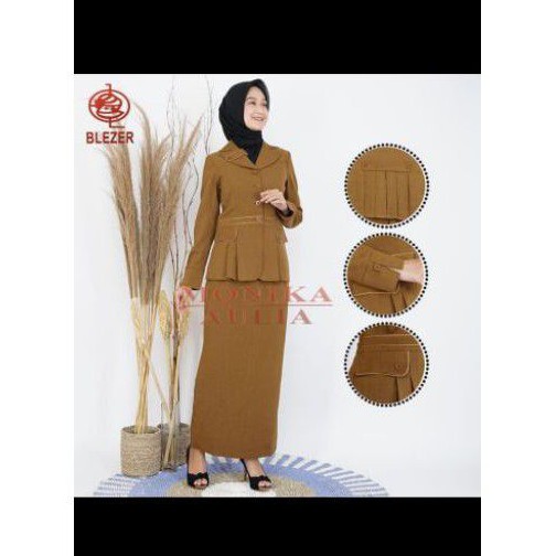 baju seragam blazer Pemda PNS PDH guru kantor coklat