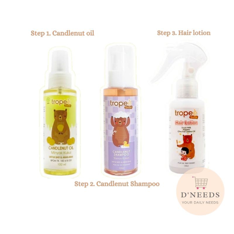 Tropee Bebe Candlenut Shampoo / Candlenut Oil / Hair Lotion (100ml)