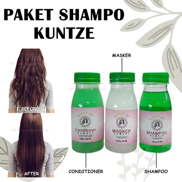 [ORI] KUNTZE PAKET PELURUS RAMBUT 3in1 SHAMPO + CONDITIONER + MASKER l 100% Ampuh Melebatkan Rambut