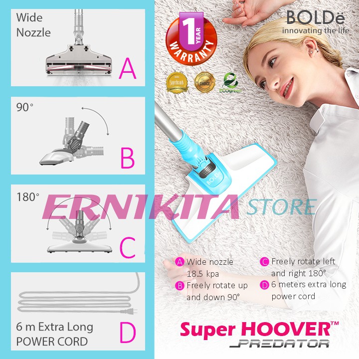 BOLDE SUPER HOOVER PREDATOR - Vacuum Cleaner Filter Stainless + HEPA