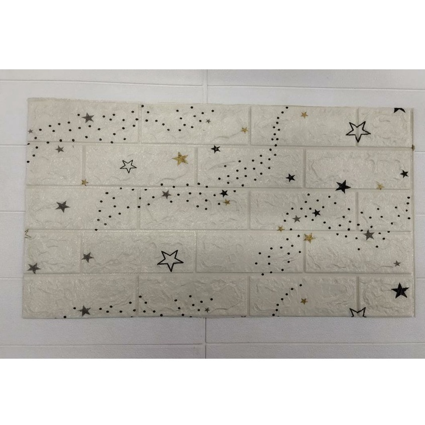 ✧YUKSHOPING✧ Wallpaper Dinding 3d Motif Gambar Wallfoam Dekorasi Kamar Murah R535-BINTANG PUTIH