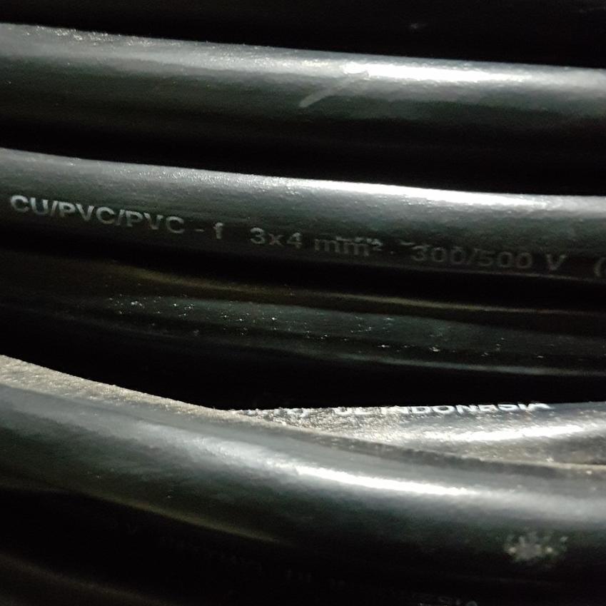 ✵ ETERNA NYYHY / NYY HY 3 X 4 MM / 3X4 MM KABEL LISTRIK HITAM SERABUT TEMBAGA ( ECER ) ♦