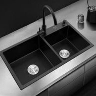 Paket komplit kitchen sink inobe 8245 black &quot;ORIGINAL&quot; / Paket sink inobe hitam 8245