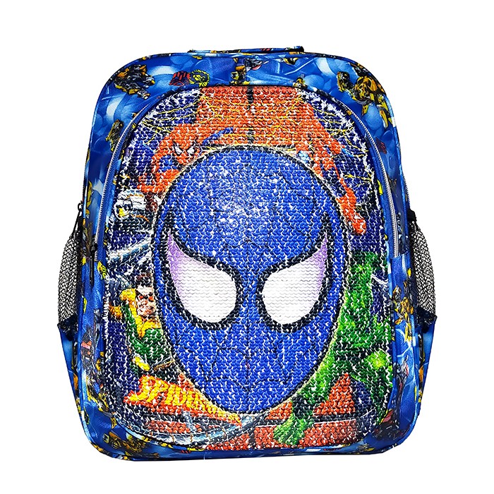 TAS RANSEL USAP 2 GAMBAR KARAKTER ULTRAMAN - SPIDERMAN ANAK SEKOLAH TK / SD TAS SEQUIN