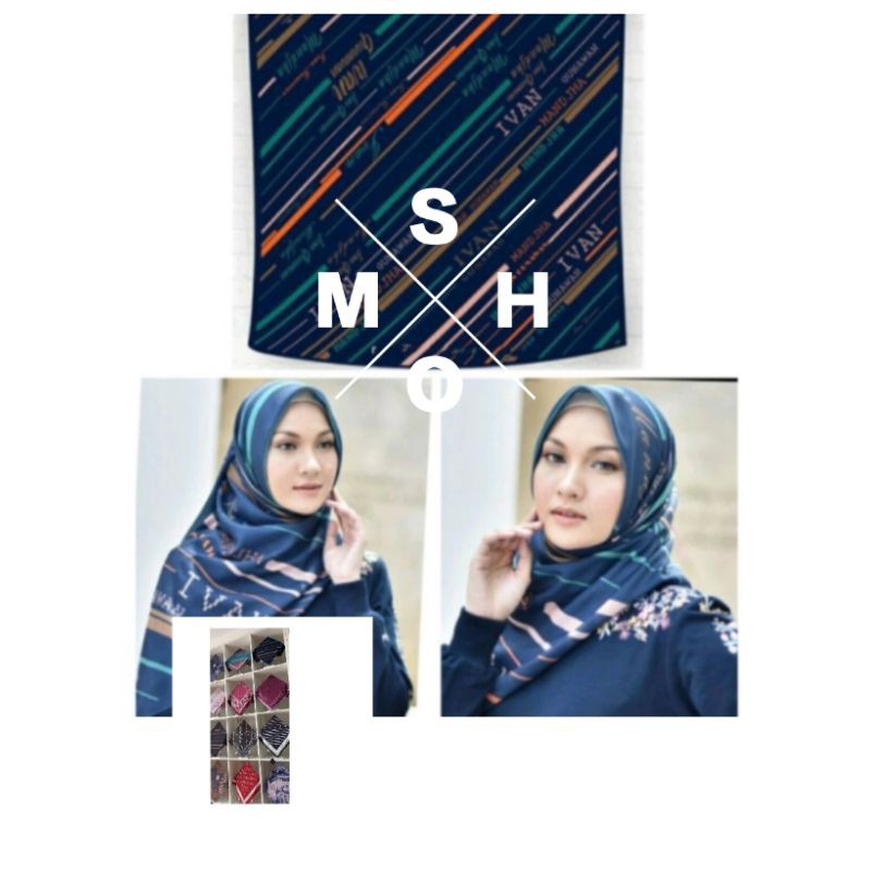Ivan Gunawan Hijab Mandjha Stripe Monogram Navy