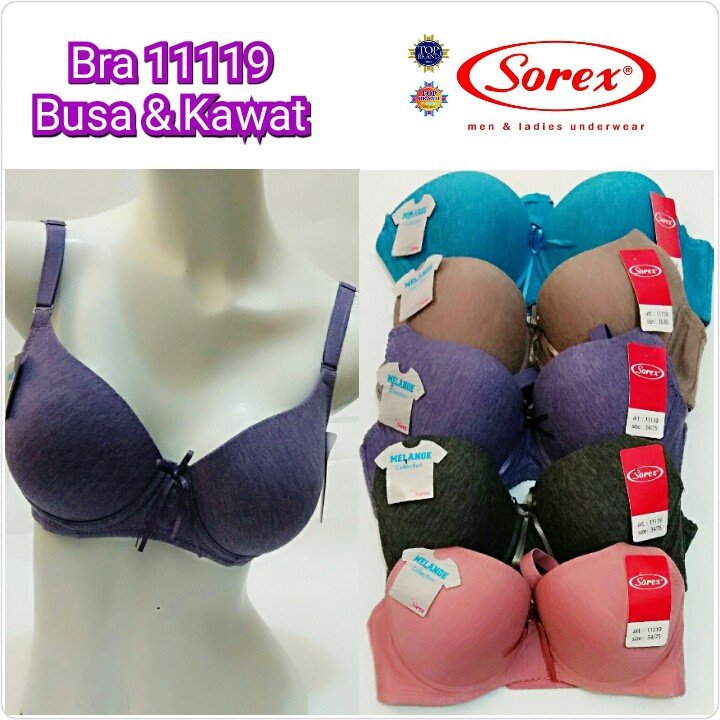 BRA / BH SOREX 11119 Polos 3/4 cup Busa Dengan Kawat Wanita BK Kait 2 3/4