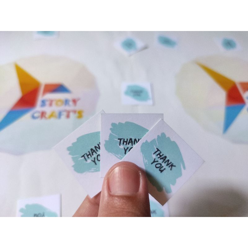 

Sticker Thank You 3.9 cm x 3.9 cm Bahan HVS Murah