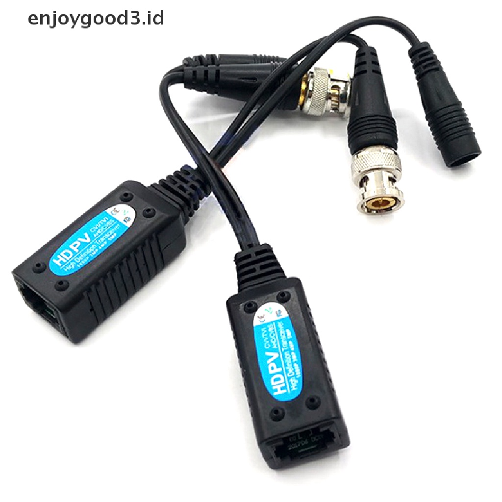 1 Pasang Transceiver Video Power Bnc Cat5E 6 Rj45 Coax