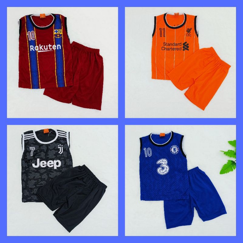 Ss#6001 Setelan Anak Laki-laki Singlet Bola size 6bulan - 4tahun