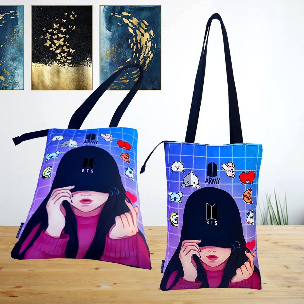 Totebag Wanita Aesthetic Resleting Kanvas 2023 Tote Bag Kuliah Pria