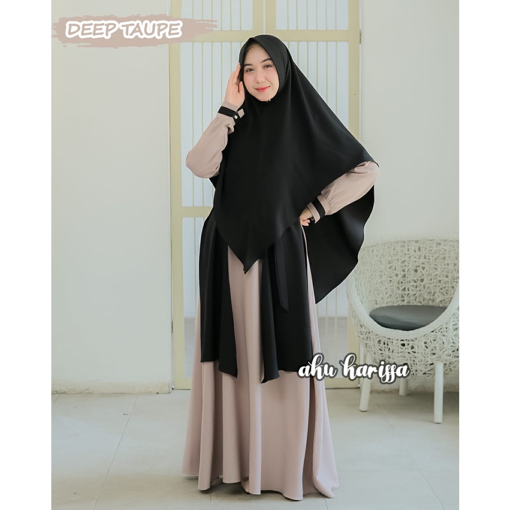 baju gamis wanita dress muslim terbaru GAMIS NAZMA DELA della adela AKU KARISSA SET KHIMAR SYARI IT 
