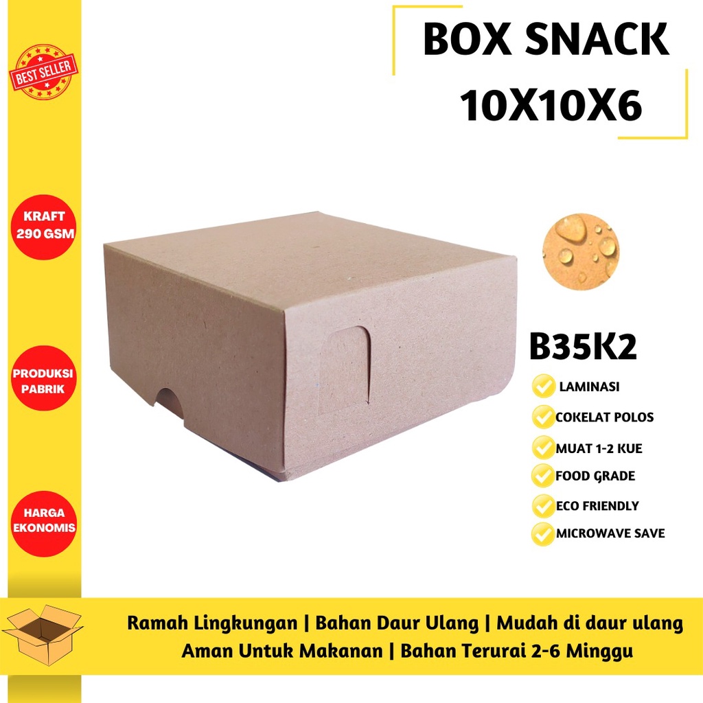 Dus 10x10x5 Dus Roti Snack Box Dus Roti (B35K2-10X10X5 Cm)