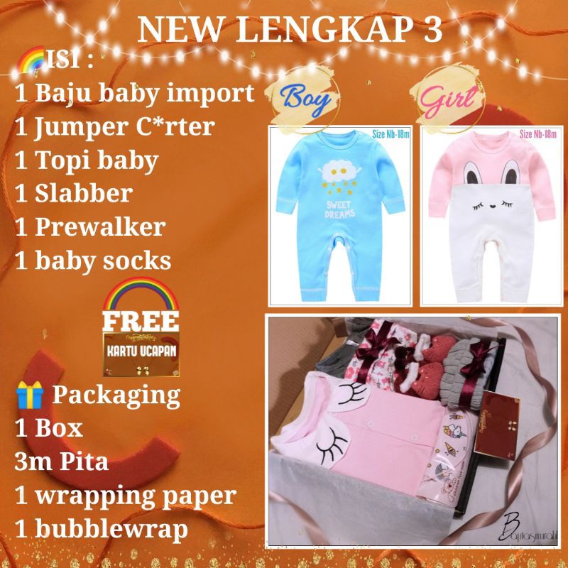 HAMPERS kado BAYI lahiran ulang tahun anak Baby gift box parsel BRANDED bajutasmurahku BTM-🔴NEW LENGKAP 3🔴6