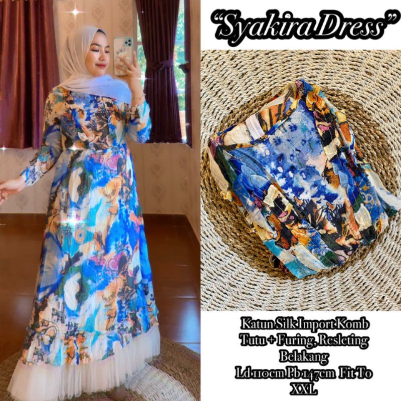 GAMIS /KATUN SILK IMPORT/ SYAKIRA DRESS