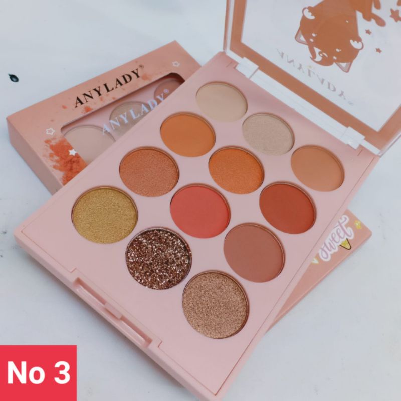 ANYLADY SWEET ICE CREAM | Anylady 12 Color Eyeshadow Peach 807B